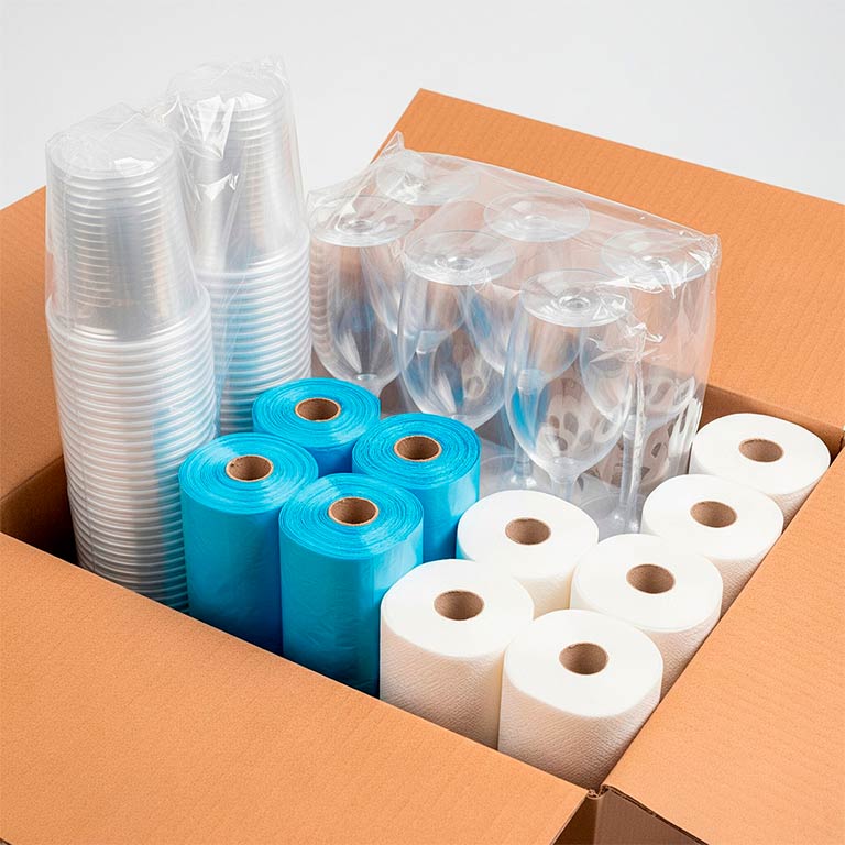 Suministros para empresas en materiales celulosa y plástico